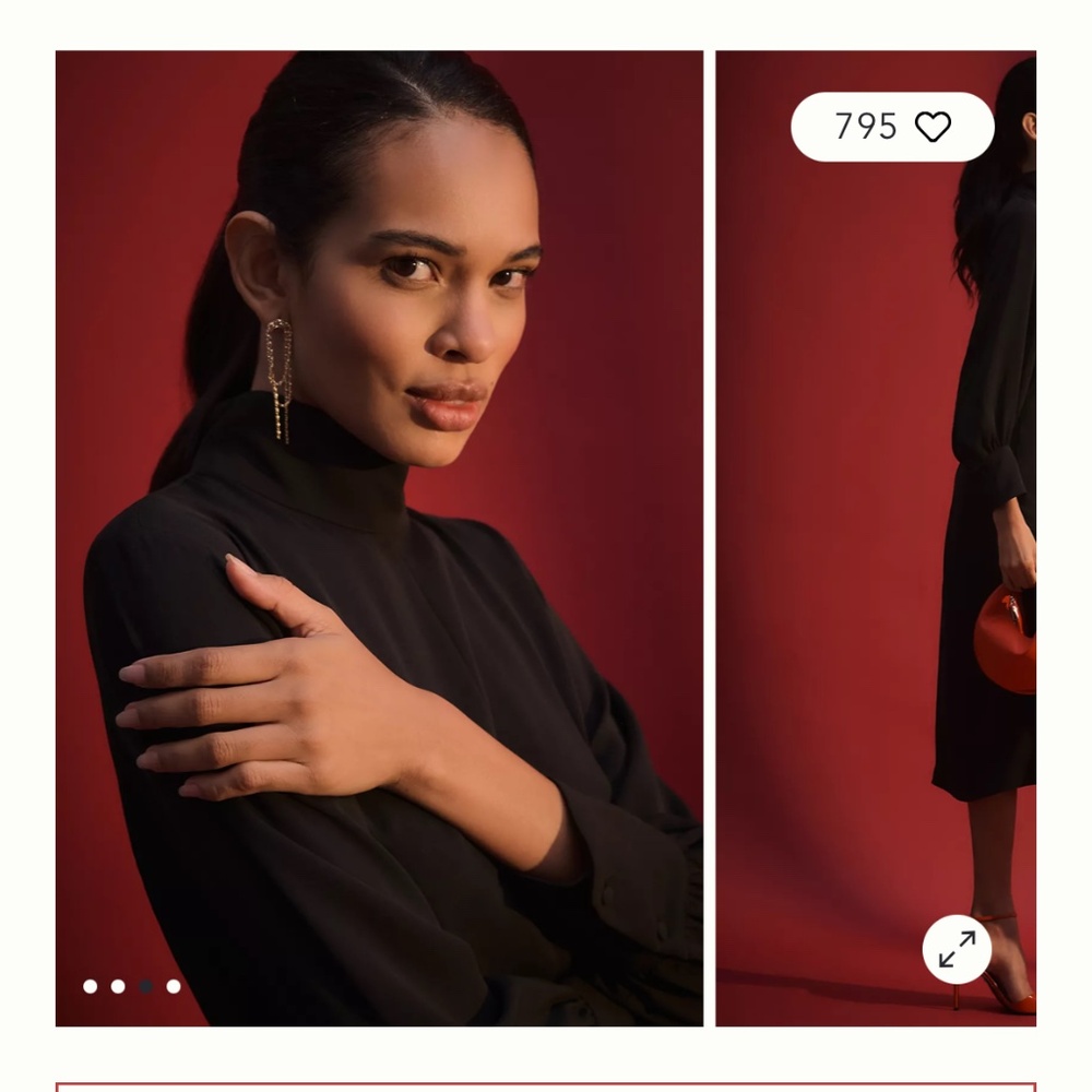 NWT Anthropologie Maeve Long-Sleeve Mock-Neck Midi Dress - Picture 4 of 7